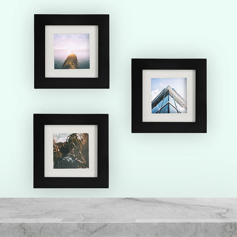 3-Pack, Black, 6x6 Photo Frame (4x4 Matted)