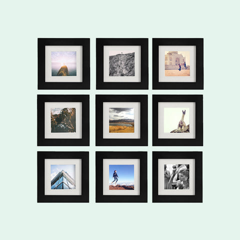 9-Pack, Black, 6x6 Photo Frame (4x4 Matted)