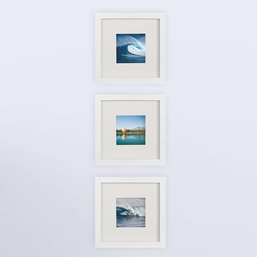 Single, white, 8x8 Photo Frame (4x4 Matted)