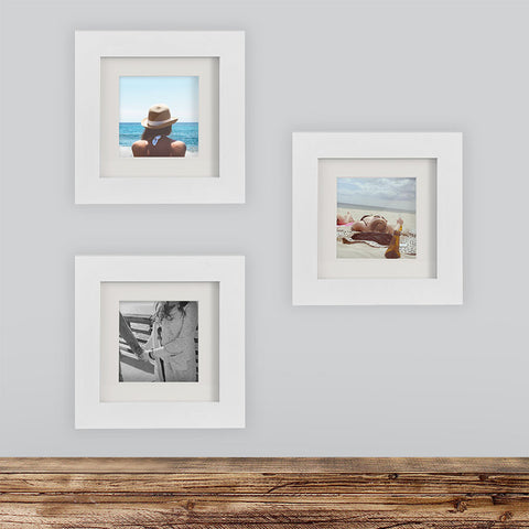 3-Pack, White, 6x6 Photo Frame (4x4 Matted)