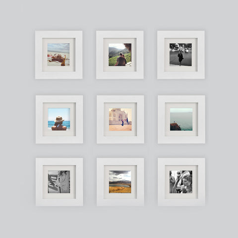 9-Pack, White, 6x6 Photo Frame (4x4 Matted)